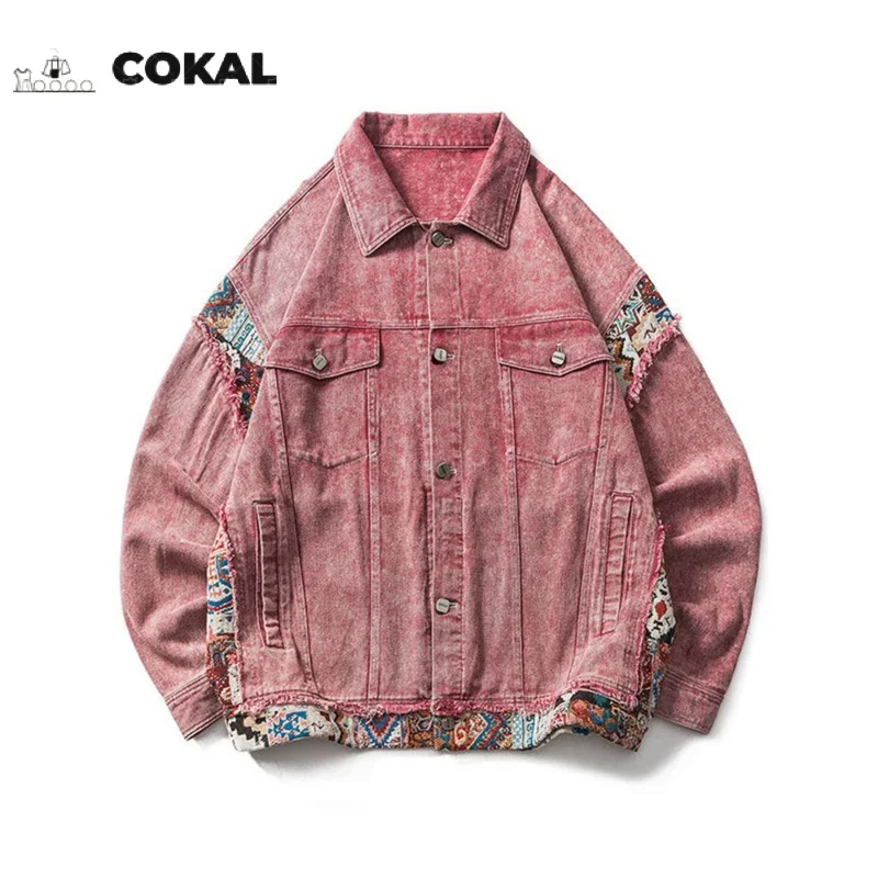 COKAL Pink patchwork denim jacket Casual fashion niche retro street coat Hip Hop oversized coat
COKAL Pink patchwork denim jacket Casual fashion niche retro street coat Hip Hop oversized coat