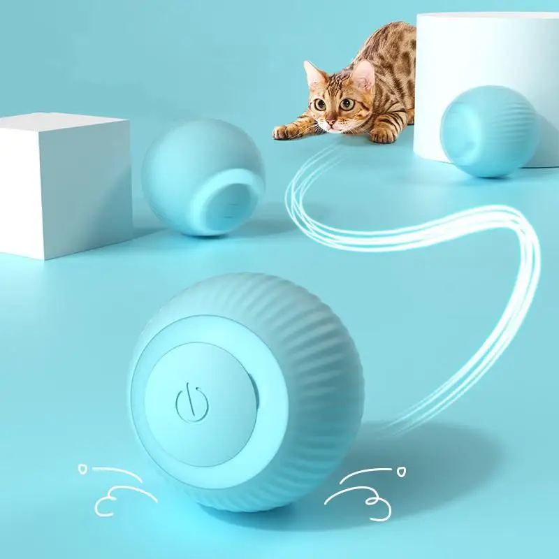 

Электрическая игрушка-мяч для кошек, автоматическая вращающаяся Умная игрушка для кошек, Интерактивная игрушка для кошек, тренировочные самодвижущиеся игрушки для котят, товары для домашних животных