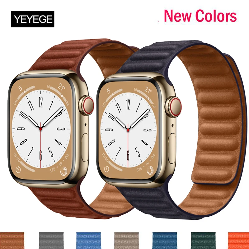 Original Leather Link Bracelet For Apple Watch Band Series 7 41mm 45mm Magnetic Loop band For iWatch 6 5 SE 44mm 40mm 38mm 42mm
Original Leather Link Bracelet For Apple Watch Band Series 7 41mm 45mm Magnetic Loop band For iWatch 6 5 SE 44mm 40mm 38mm 42mm