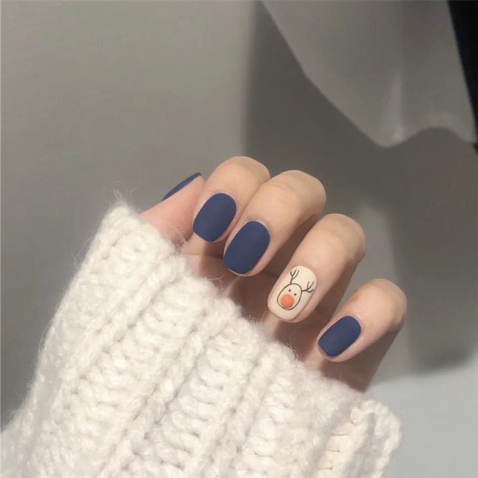 24 Pieces Dark Blue Moose Nail Art Fake Nails Coffin Cute Kawaii Ballerina Press-On Nails Seamless Removable Nail Art with Glue
24 Pieces Dark Blue Moose Nail Art Fake Nails Coffin Cute Kawaii Ballerina Press-On Nails Seamless Removable Nail Art with Glue