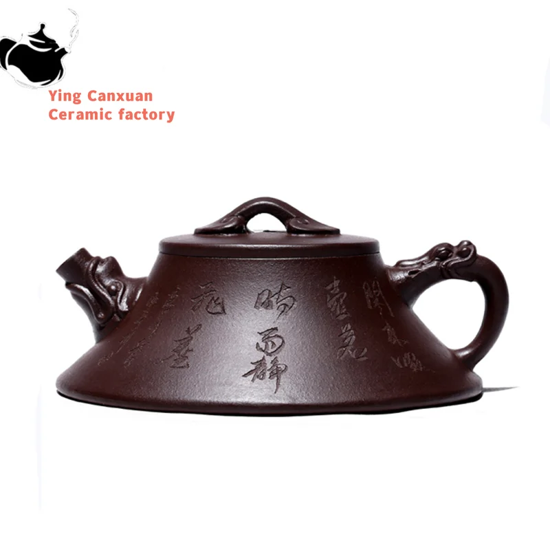 

140ml Chinese Yixing Purple Clay Teapots Raw Ore Zhu Mud Stone Scoop Tea Pot Household Zisha Beauty Kettle Tea Set Accessories