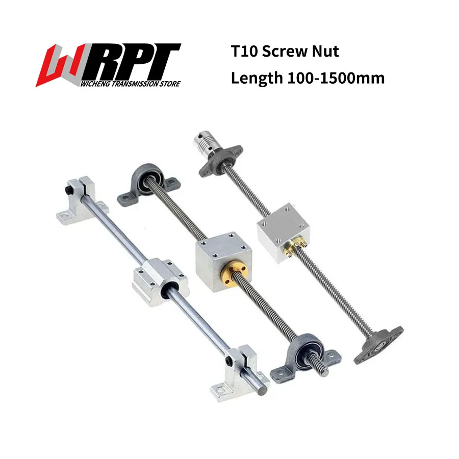T10 Trapezoidal Screw With Nut Set Length 100-1500mm KP/KFL Holder Vertical Kit Lead 2/3/4/6/8/10/12/14mm Support Seat SK
T10 Trapezoidal Screw With Nut Set Length 100-1500mm KP/KFL Holder Vertical Kit Lead 2/3/4/6/8/10/12/14mm Support Seat SK