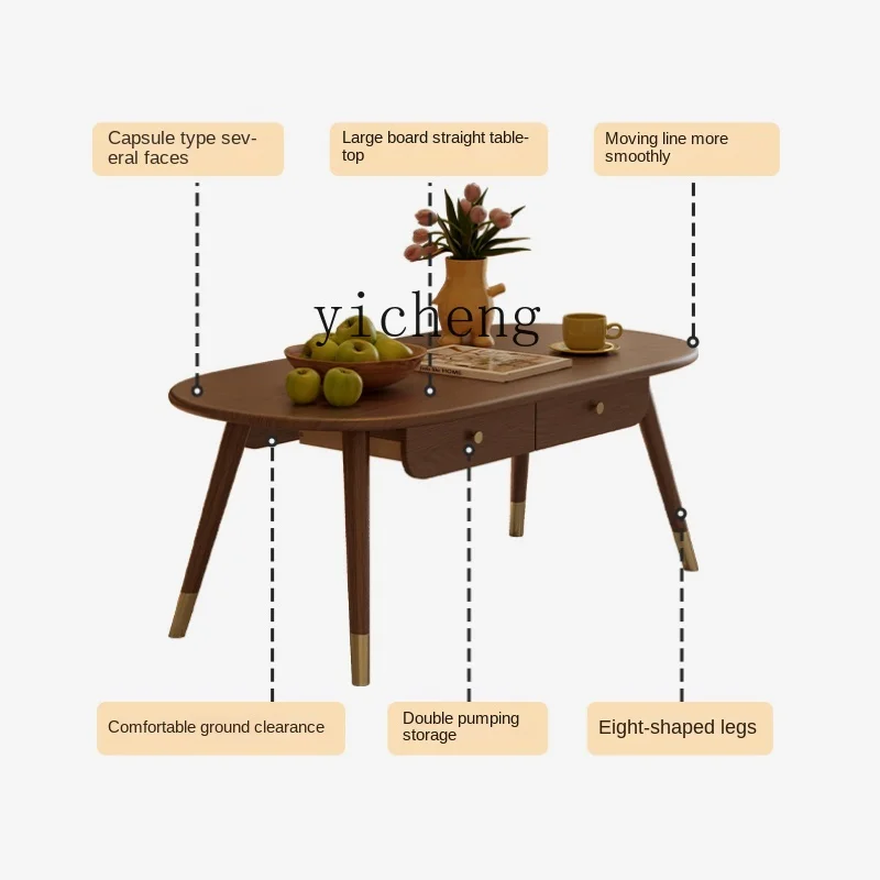 ZF Solid Wood Coffee Table Living Room Home Oval Small Apartment Light Luxury Balcony Small Tea Table
ZF Solid Wood Coffee Table Living Room Home Oval Small Apartment Light Luxury Balcony Small Tea Table
