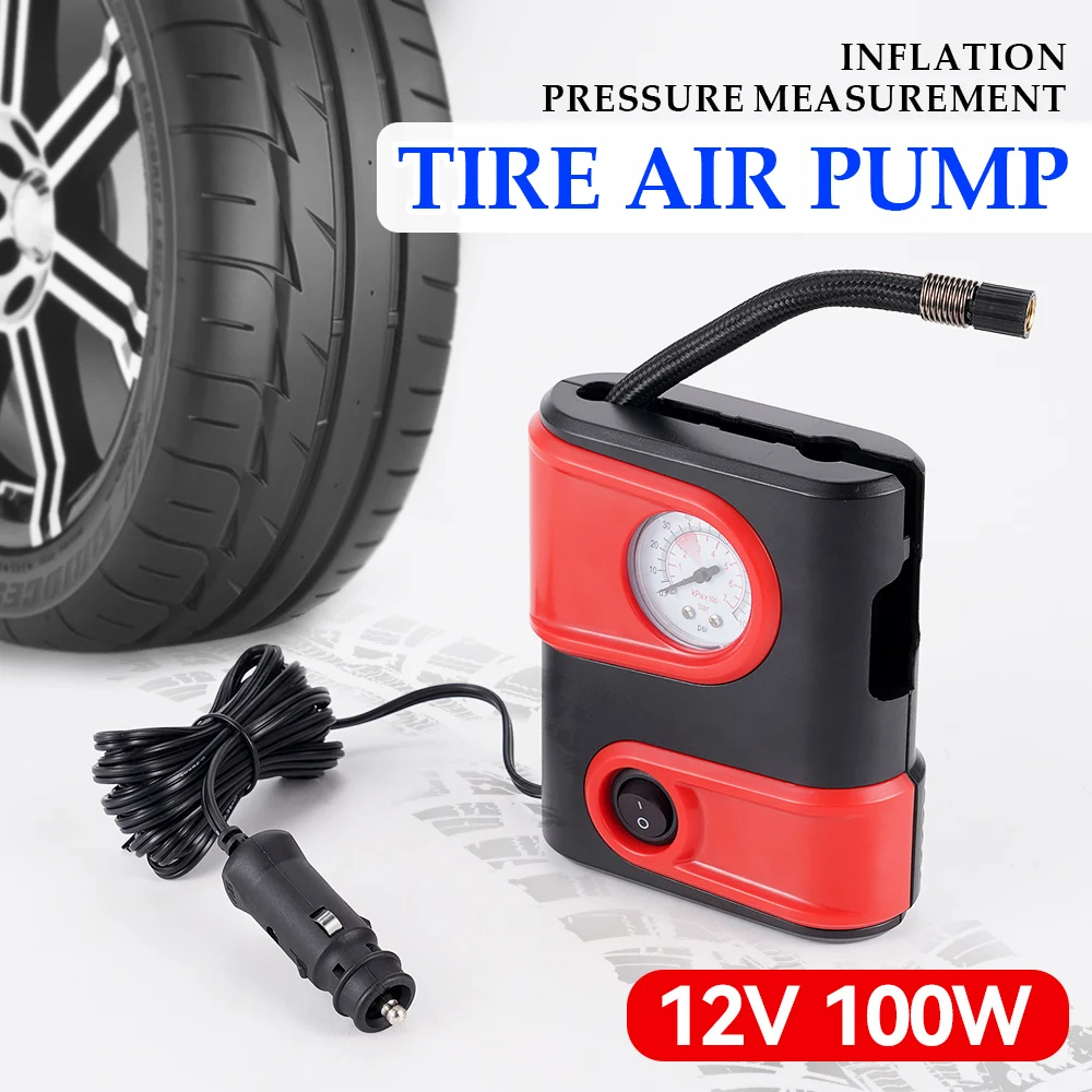 

Car Electric Air Pump Mini Tire Inflator 12V 100PSI 35L/Min Portable Air Compressor For Car Motorcycles Bicycle Ball