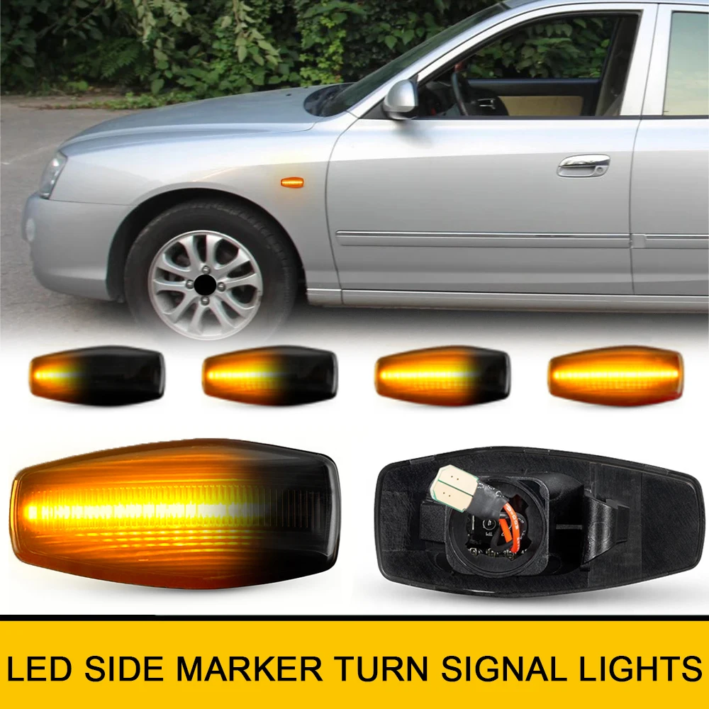 

LED Dynamic Amber Side Marker Turn Signal Lights For Hyundai I10 Accent Verna Tiburon Coupe Getz Elantra Sonata KIA Rio Sportage