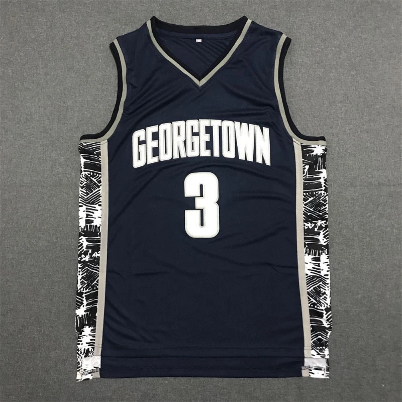 

Basketball Jersey Oversize Men 3 Iverson Georgetown Hoyas Athletic Sports Embroidery High Street Hip Hop Breathable Sportswear