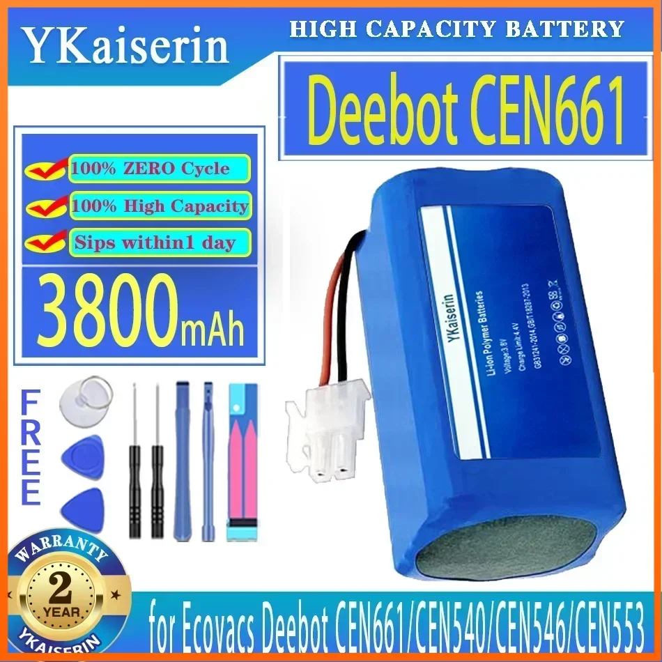 Аккумулятор ykaisin 3800 мАч для вакуумного робота Ecovacs Deebot CEN661/CEN540/CEN546/CEN553
Аккумулятор ykaisin 3800 мАч для вакуумного робота Ecovacs Deebot CEN661/CEN540/CEN546/CEN553