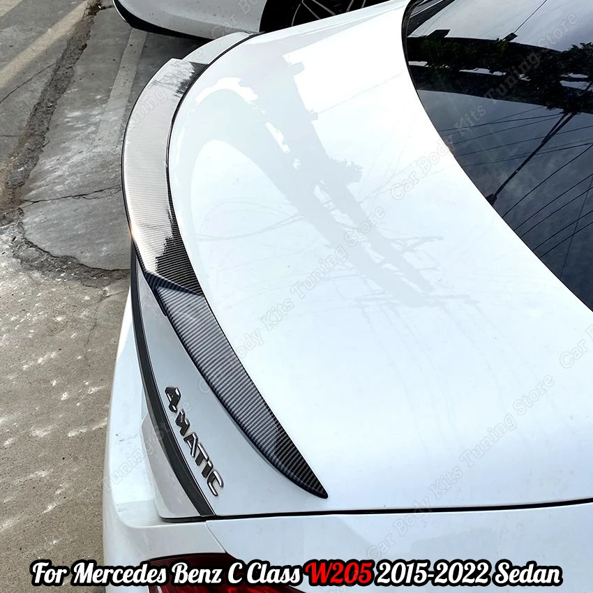 Блеск Черный Автомобильный задний спойлер для багажника губа для Mercedes Benz C Class W205 C200 C260 C180 C300 2015-2022 Седан ABS аксессуары