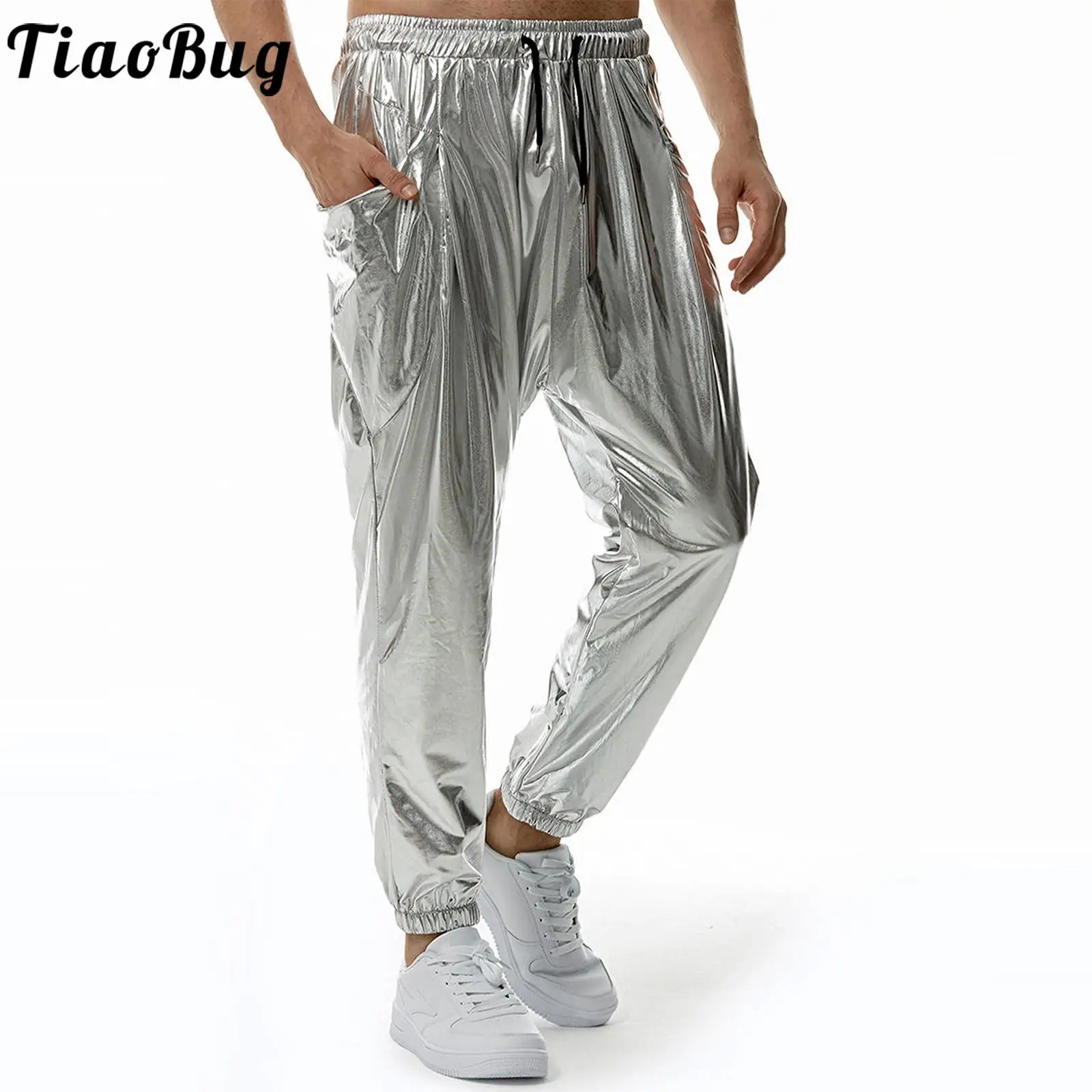 Shiny Men Hip Hop Street Dance Clothing Drawstring Elastic Waistband Pants Trousers Metallic Carnival Disco Party Club Costume
Shiny Men Hip Hop Street Dance Clothing Drawstring Elastic Waistband Pants Trousers Metallic Carnival Disco Party Club Costume