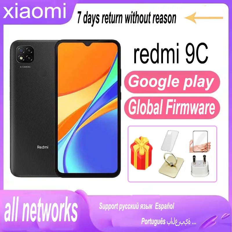 

Смартфон Xiaomi Redmi 9C глобальной прошивки, 64 ГБ MediaTek, Helio G35, 6,53 дюйма, Android 10, камера 1