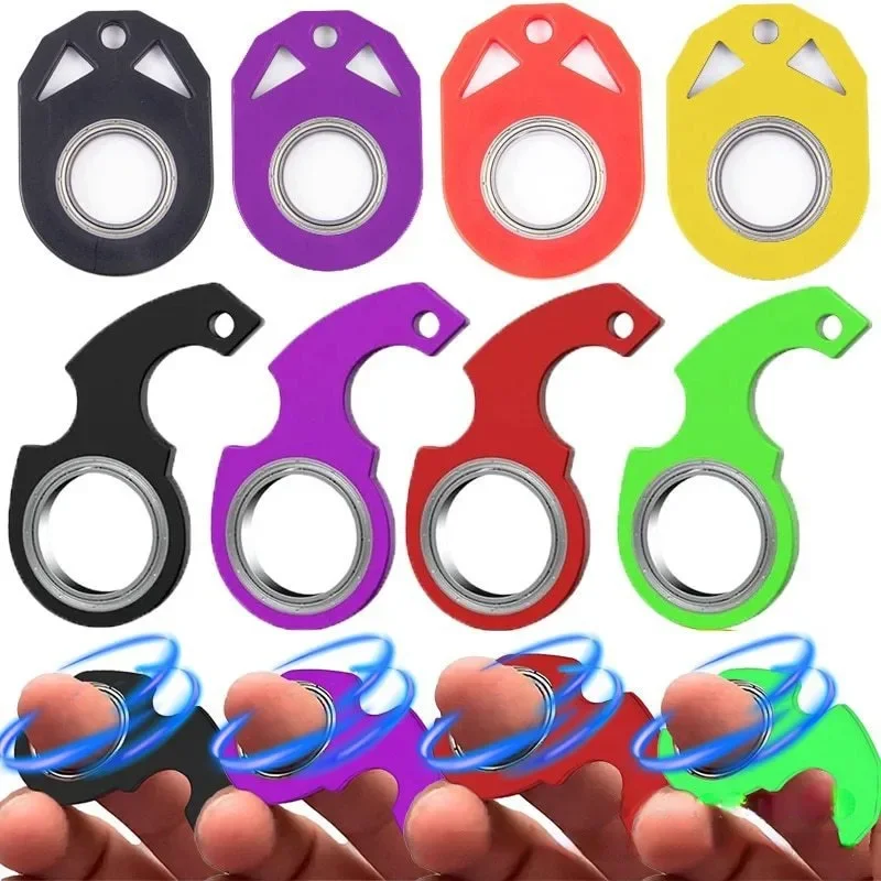 

Fingertip Rotation Toy Second Generation Stress Reliever Keychain Fidget Spinner Anti Anxiety Toy for Kids Adults EDC Small Gift