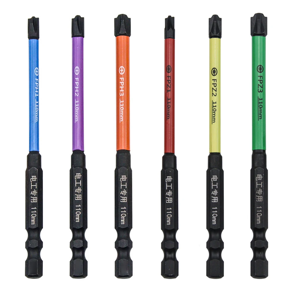 6pcs/set 110mm Magnetic Slotted Cross Head Screwdriver Bit Electrician Special Screw Nut Driver FPH1 FPH2 FPH3 FPZ1 FPZ2 FPZ3
6pcs/set 110mm Magnetic Slotted Cross Head Screwdriver Bit Electrician Special Screw Nut Driver FPH1 FPH2 FPH3 FPZ1 FPZ2 FPZ3