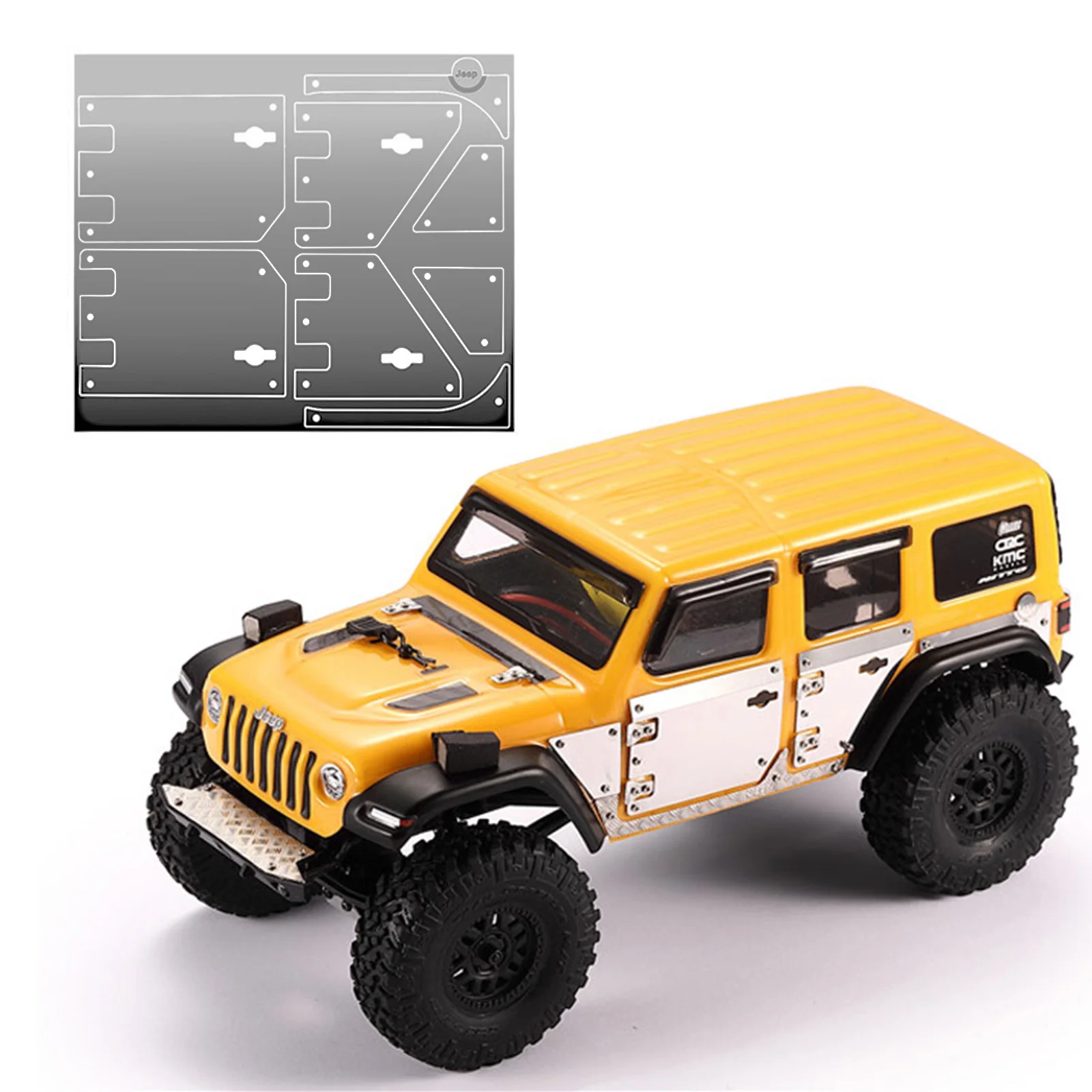 

1/24 Scale Metal Decor Sheet Anti-Skid Plate for Axial SCX24 Large Enclosure Jeep Wrangler RC Climbing Car Accessories