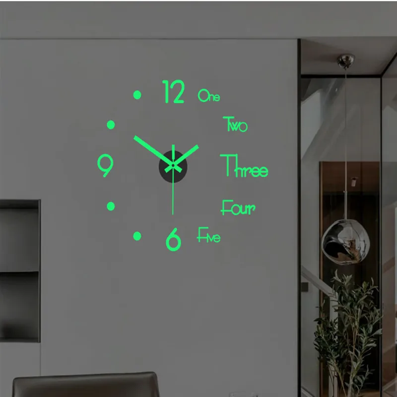 Новые креативные Светящиеся Настенные часы для гостиной самодельные настенные с