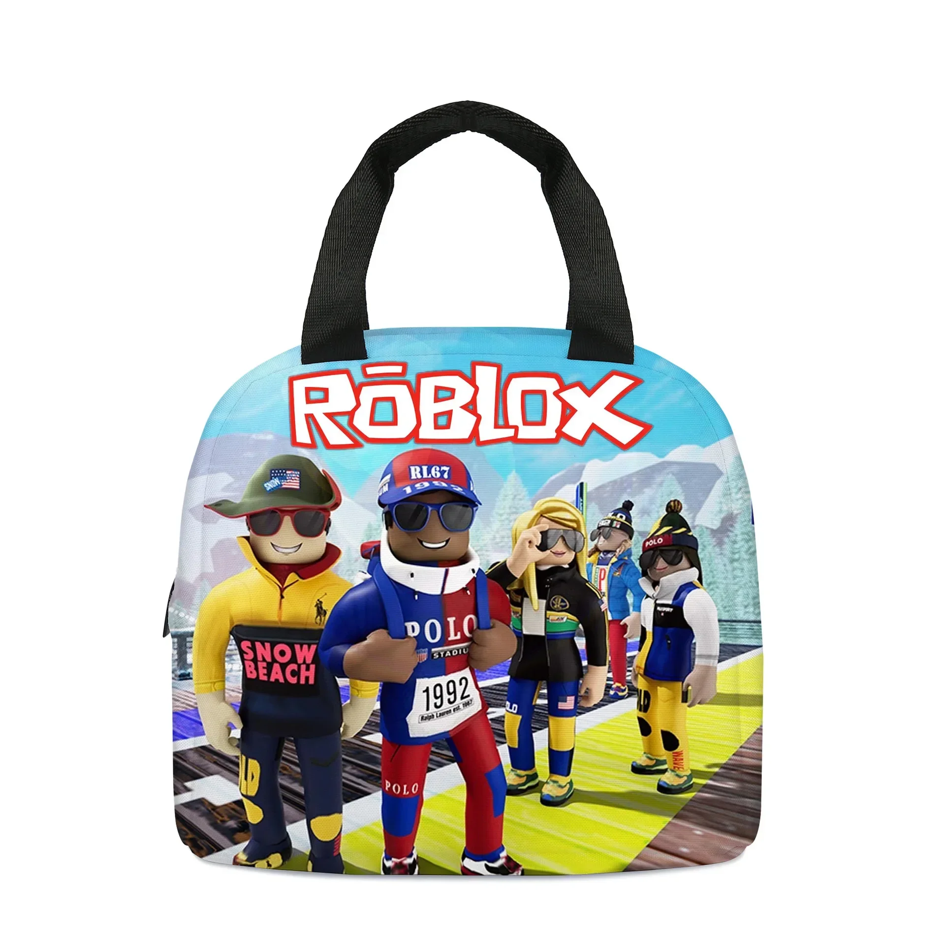 

ROBLOX Insulated Lunch Bag School Kids Work Tote Bag Packaging Food Insulated Meal Bag Refrigerated Picnic Box Tote