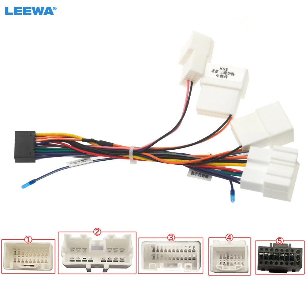 

LEEWA Car 16pin Power Cord Wiring Harness Adapter For Mitsubishi Pajero Sport (Europe,06-09) Installation Head Unit #CA4051