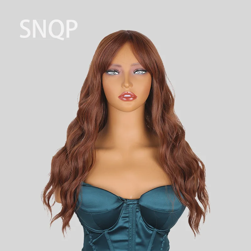 

SNQP 65cm Center-parted Long Curly Hair Fluffy and Slimming New Stylish Hair Wig for Women Daily Cosplay Party Heat Resistant