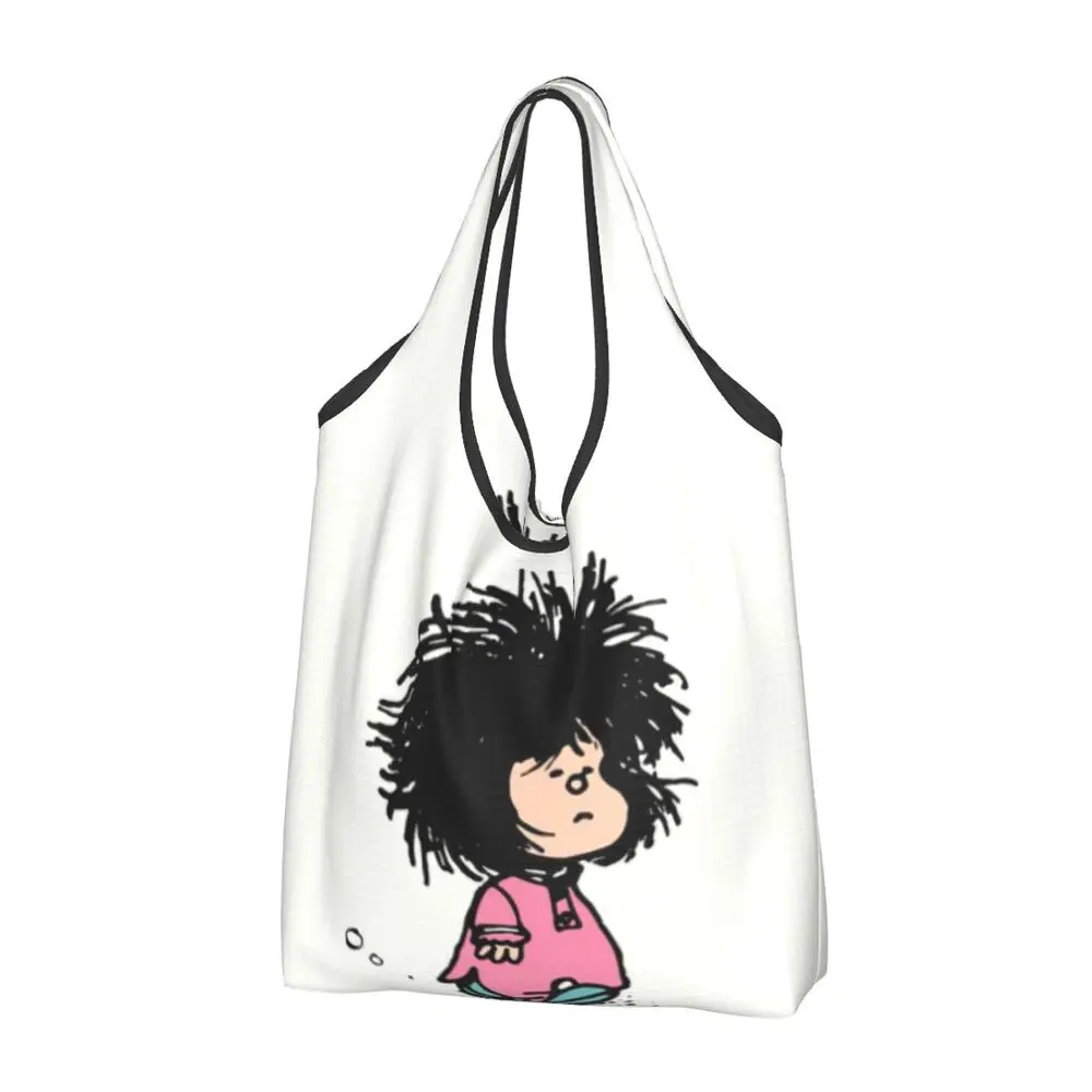 Custom Vintage Mafalda Manga Grocery Shopping Bag 89 S231012233ce14651b1fe9421bcbfdf80f