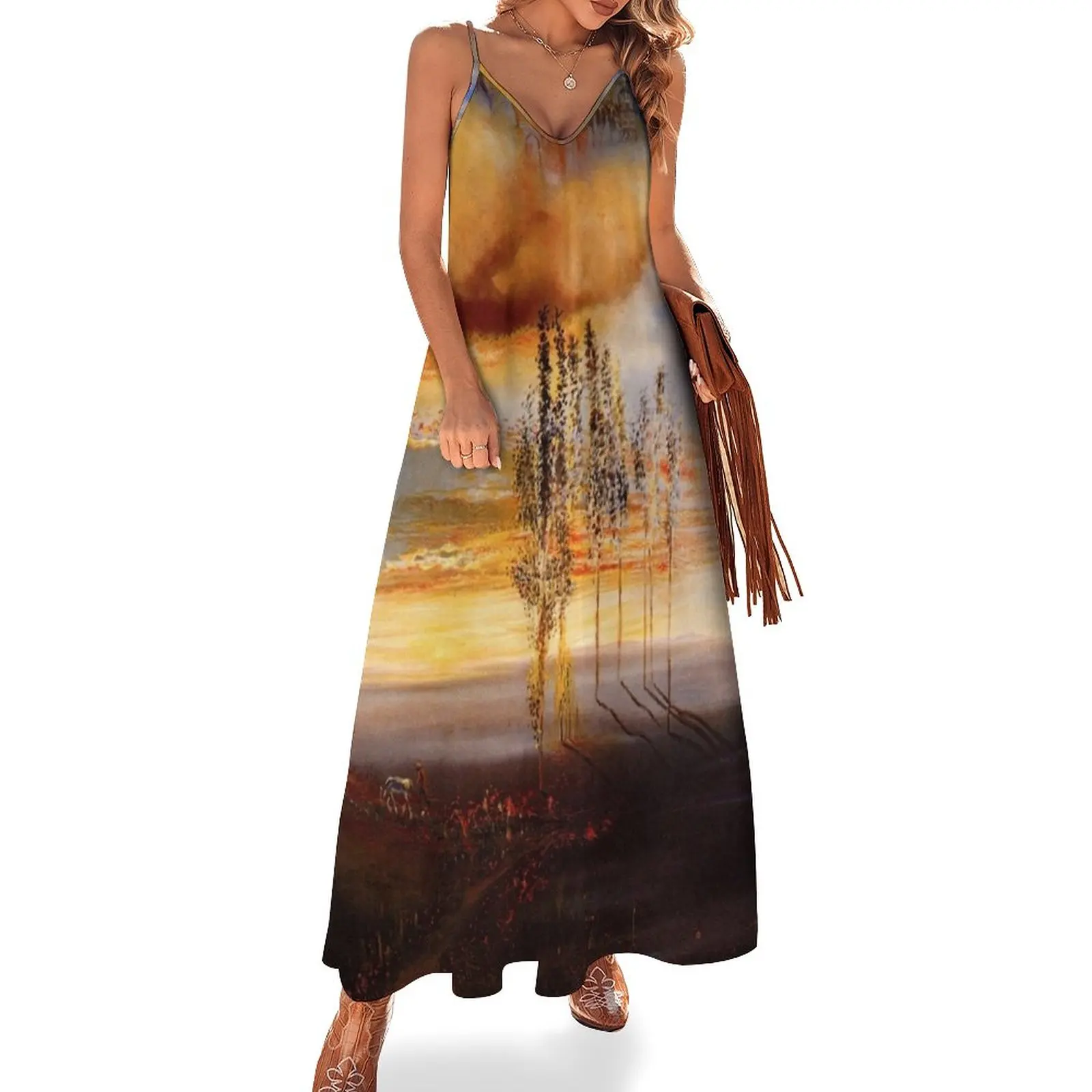 

Favourite Artists - Salvador Dali - The Way to Pubol Sleeveless Dress women's luxury party dress evening dress