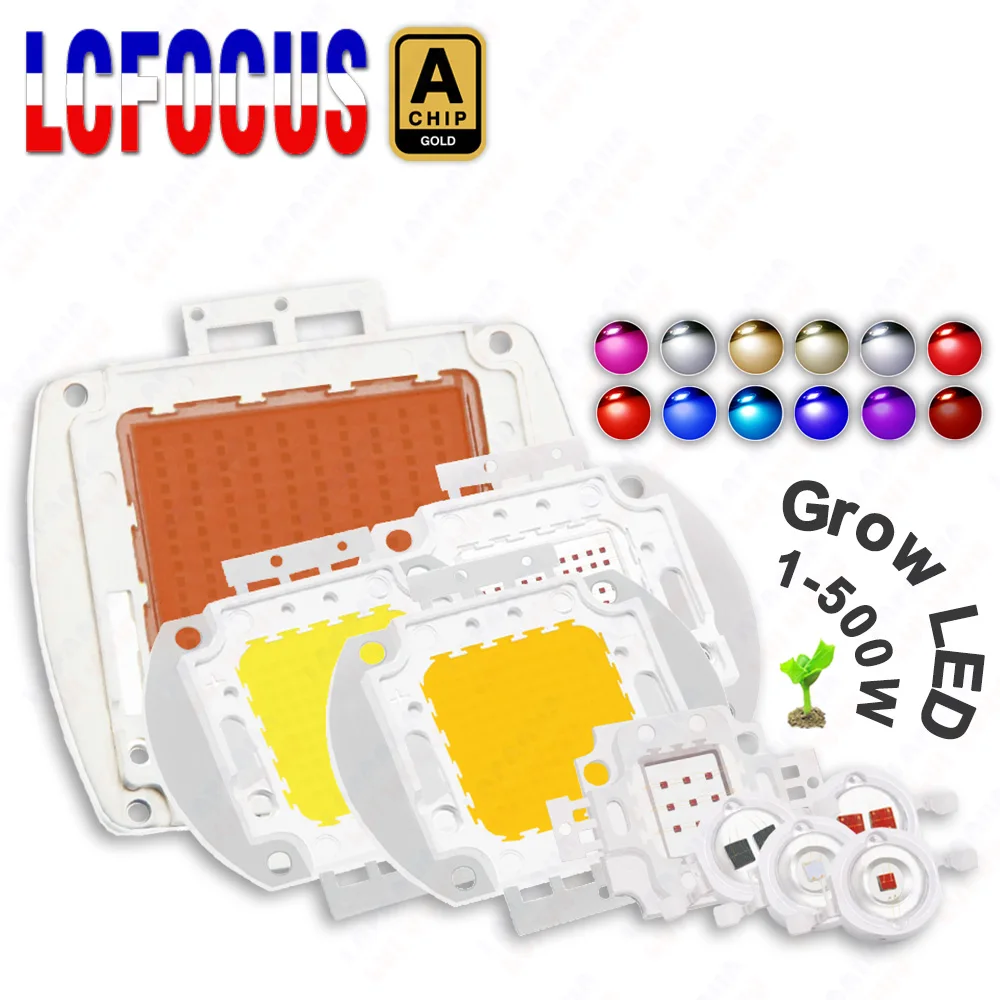 

1W 3W 5W 10W 20W 30W 50W 100W 200W 300W 500W Grow LED Light Full Spectrum 660nm 440nm For Indoor Hydroponics Tent Plant Growth