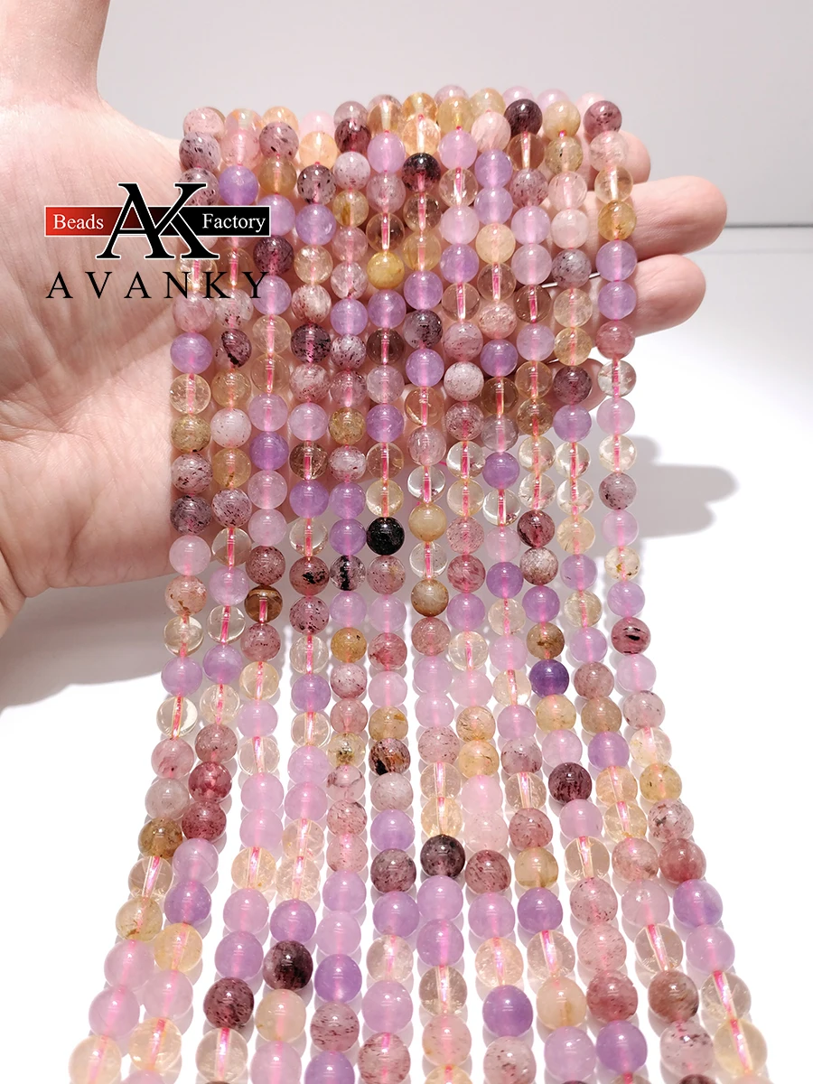 Quality Natural Stone Super Seven Crystal Round Loose Citrine Amethyst Beads 15" Strand 6 8 10MM Pick Size For Jewelry Making
Quality Natural Stone Super Seven Crystal Round Loose Citrine Amethyst Beads 15" Strand 6 8 10MM Pick Size For Jewelry Making