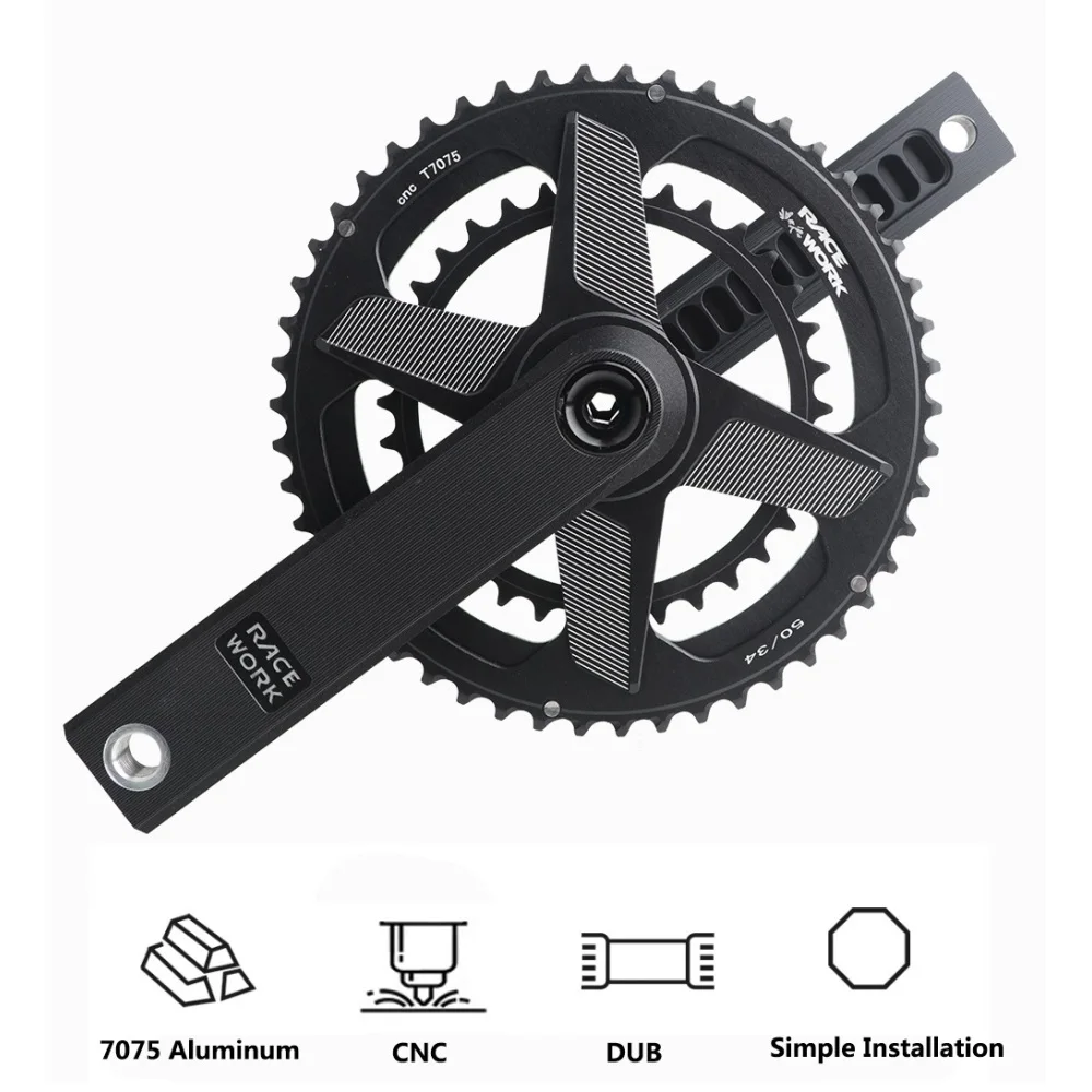 

Road Gravel Bike DUB Crankset 170mm Double Chainring Bicycle Crank For GX NX SX XX1 EAGLE 2x10/11/12 Speed Bike Crankarms