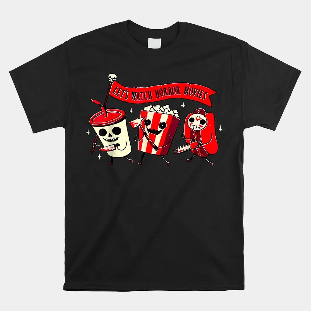 Let's Watch Horror Movies Halloween Shirt Print Round Neck Short Sleeve T-shirt Top
Let's Watch Horror Movies Halloween Shirt Print Round Neck Short Sleeve T-shirt Top