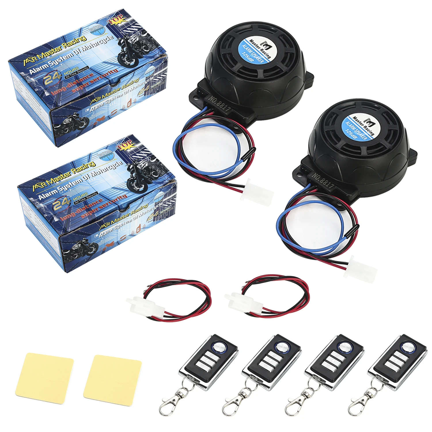 Wireless Alarm System Motorcycle Bicycle Burglar Double Warner Horn Adjustable Sensitivity Remote Anti-theft Alarm Waterproof
Wireless Alarm System Motorcycle Bicycle Burglar Double Warner Horn Adjustable Sensitivity Remote Anti-theft Alarm Waterproof