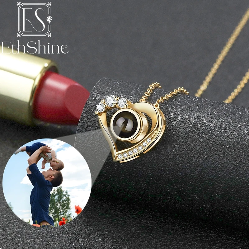 EthShine 925 Sterling Silver Custom Photo Projection Necklace Personalized Heart Memorial Valentine's Day Mother's Day Gift
EthShine 925 Sterling Silver Custom Photo Projection Necklace Personalized Heart Memorial Valentine's Day Mother's Day Gift
