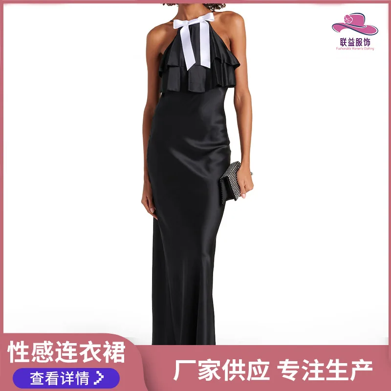 

Temperament, celebrity style, sleeveless dress, high-waisted, thin, sexy bandeau skirt, hip skirt, long elegant dress
