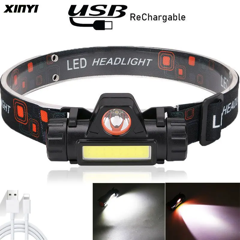 USB Rechargeable LED Headlight Powerful XPE+COB Headlamp Head Torch IPX6 Waterproof Head Light with 1200mAh Built-in Battery
USB Rechargeable LED Headlight Powerful XPE+COB Headlamp Head Torch IPX6 Waterproof Head Light with 1200mAh Built-in Battery