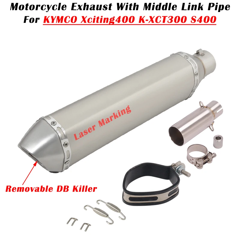 Slip On For KYMCO Xciting 400 K-XCT300 S400 Motorcycle Exhaust Escape Modified System Muffler Middle Link Pipe With DB Killer
Slip On For KYMCO Xciting 400 K-XCT300 S400 Motorcycle Exhaust Escape Modified System Muffler Middle Link Pipe With DB Killer