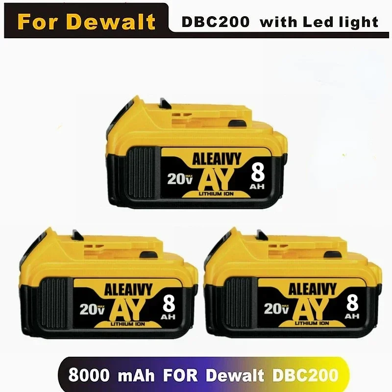 1-3PACK Original 20V 8.0Ah For DeWalt 18V 20v max DCB184 DCB200 DCB180 DCB205 Rechargeable Power Tools Battery Lithium Battery
1-3PACK Original 20V 8.0Ah For DeWalt 18V 20v max DCB184 DCB200 DCB180 DCB205 Rechargeable Power Tools Battery Lithium Battery