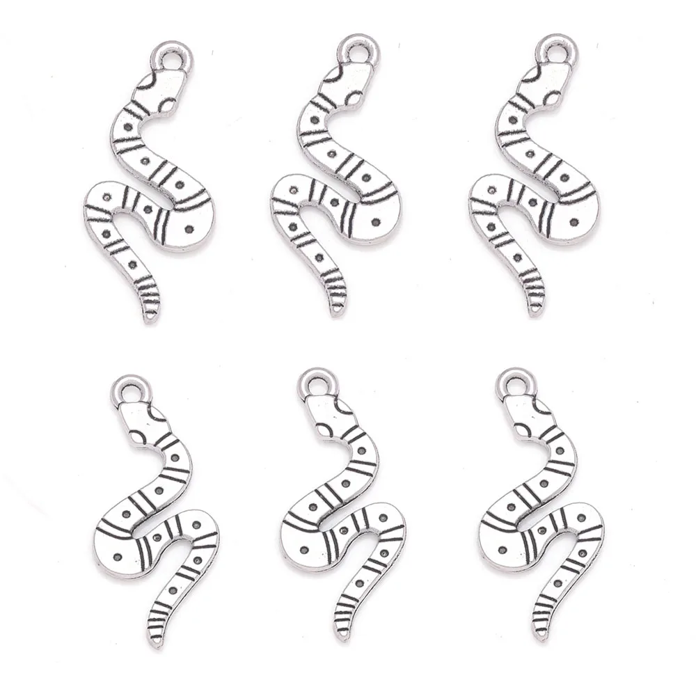 New 11*24mm Personality Snake Zinc Alloy Silver Color Pendants Jewelry DIY Charms Pendant Necklace, Earring Bracelet 20pcs/Lot
New 11*24mm Personality Snake Zinc Alloy Silver Color Pendants Jewelry DIY Charms Pendant Necklace, Earring Bracelet 20pcs/Lot
