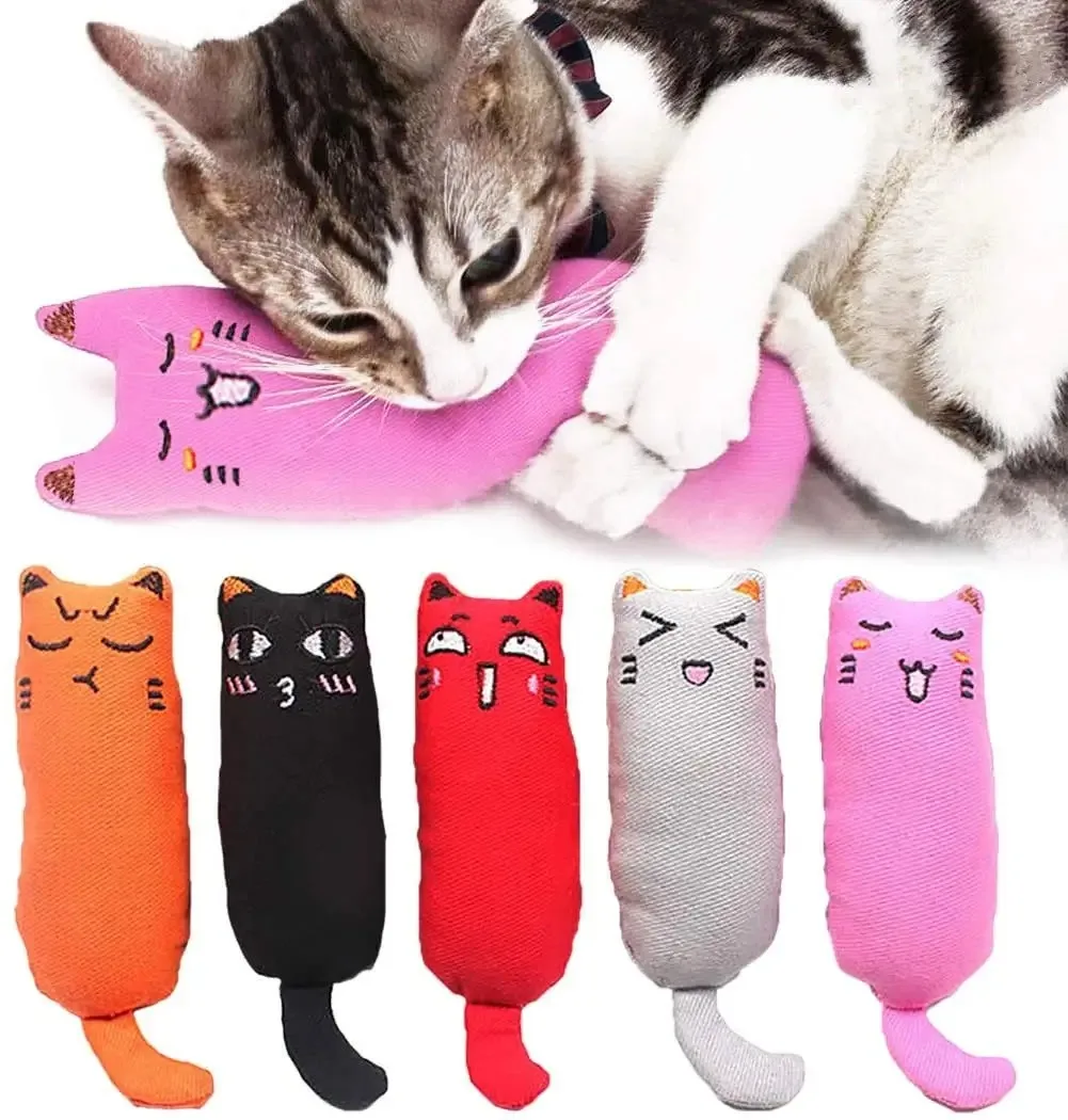 

5 Piece Cute Catnip Toy Plush Interactive Toys for Cats Catnip Filled Cartoon Mice Cat Teething Chew Toy Pets Accessories