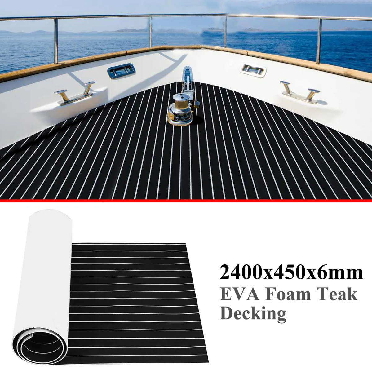

Self-Adhesive EVA Foam Teak Decking Yacht Marine Flooring Synthetic Boat Floor Mat 2400X450X6mm