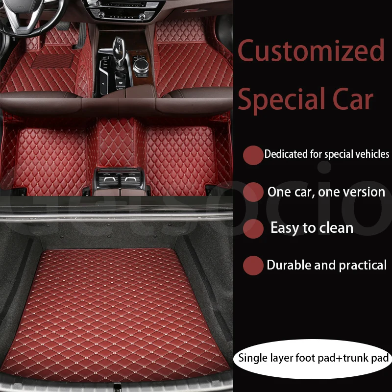 

Custom Leather Car Floor Mat+Car trunk mat100％ For Alfa Romeo Giulia Stelvio 159 Sportwagon Mito 147 Auto Accessories