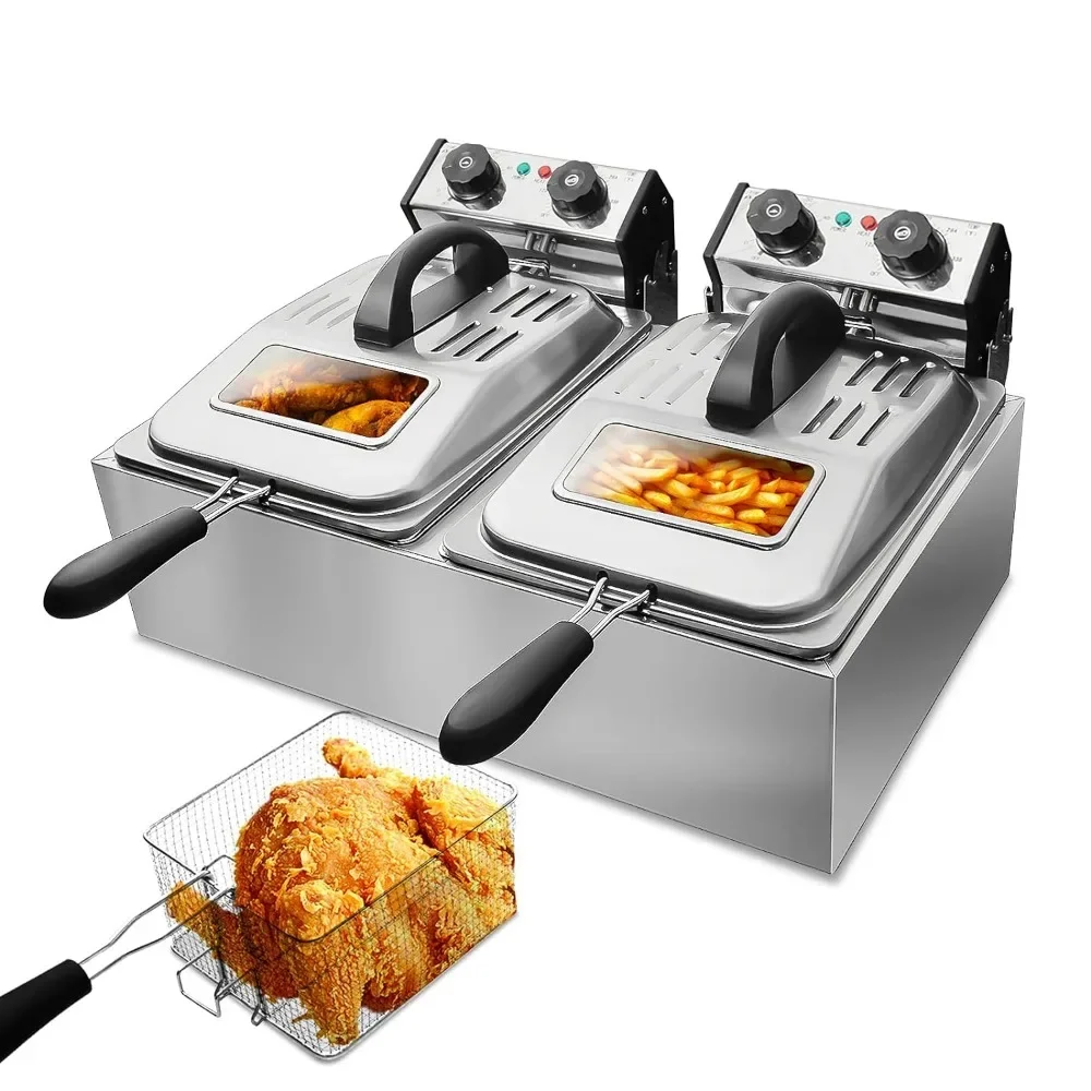 

Deep Fryer for Frying Household Kitchen Stainless Steel Fryer Deepfrier Oil Machine Cookware Dining Bar Home Garden