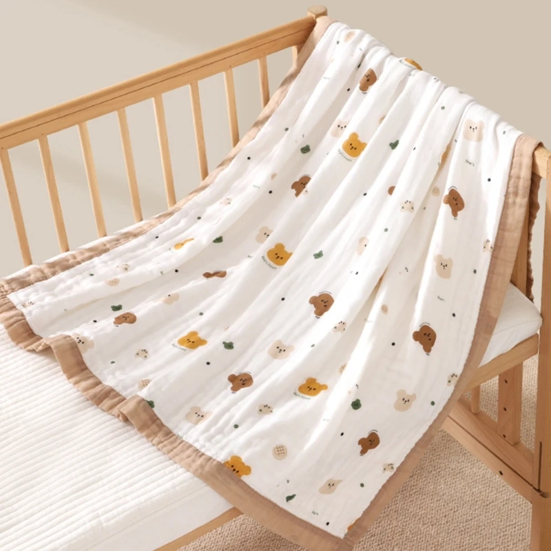 

Одеяло для душа для новорожденных, хлопковое пеленальное одеяло, 6-слойное купальное полотенце, детское постельное белье, для