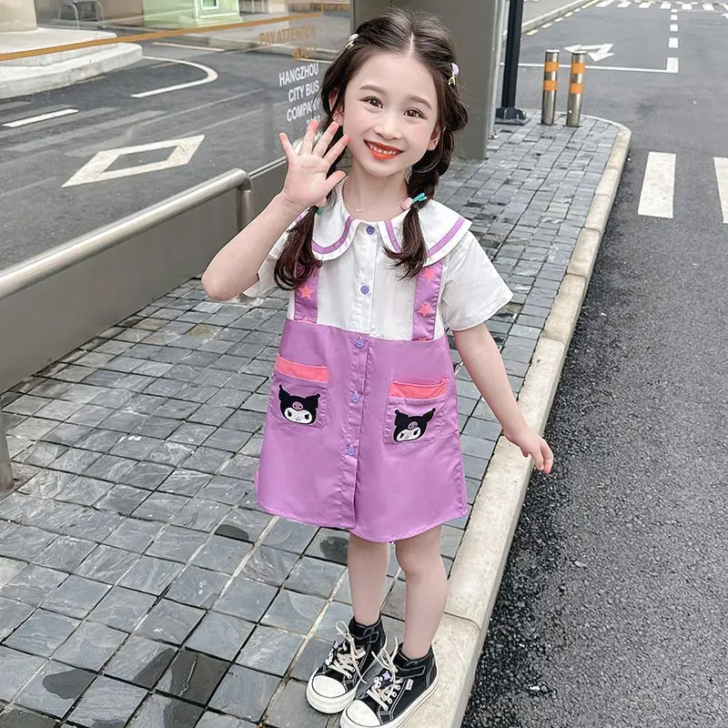 Girls Kuromi Dress Sanrioed Kawaii Anime Children Short Sleeve Summer Sweet Cute Cartoon Babys Doll Collar Cardigan Gift for Kid
Girls Kuromi Dress Sanrioed Kawaii Anime Children Short Sleeve Summer Sweet Cute Cartoon Babys Doll Collar Cardigan Gift for Kid