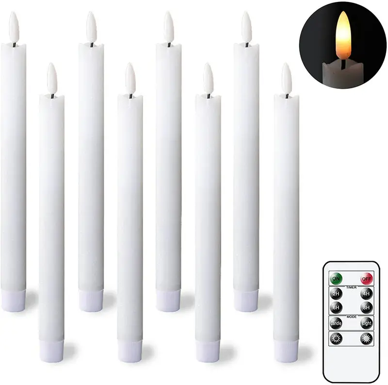 

24pcs Remote controlled Led taper candles 3D Wick Candlestick w/Timer function Battery Operated Home Party Stick candle Lighting