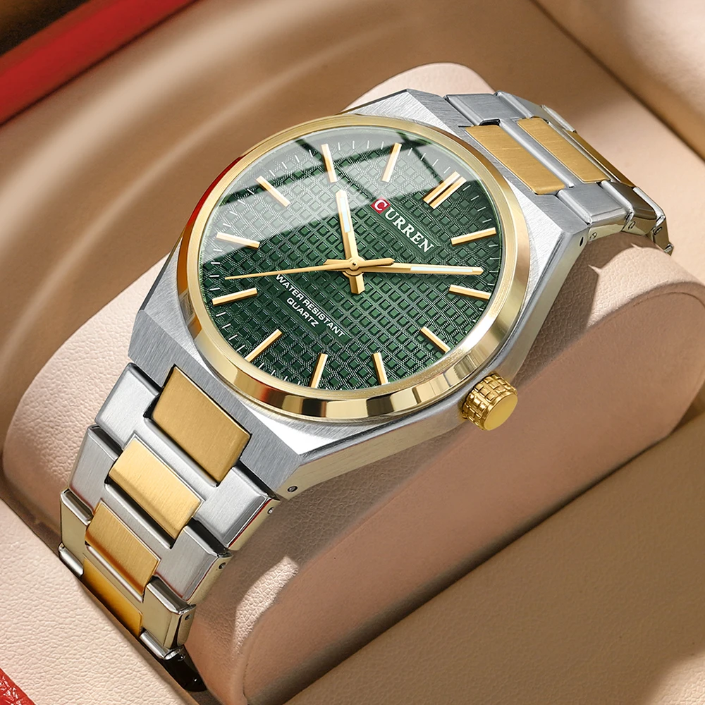

CURREN Luxury Mens Watch 30M Waterproof Stainless Steel Quartz Date Clock Casual Business Wristwatch Style Watch for Men