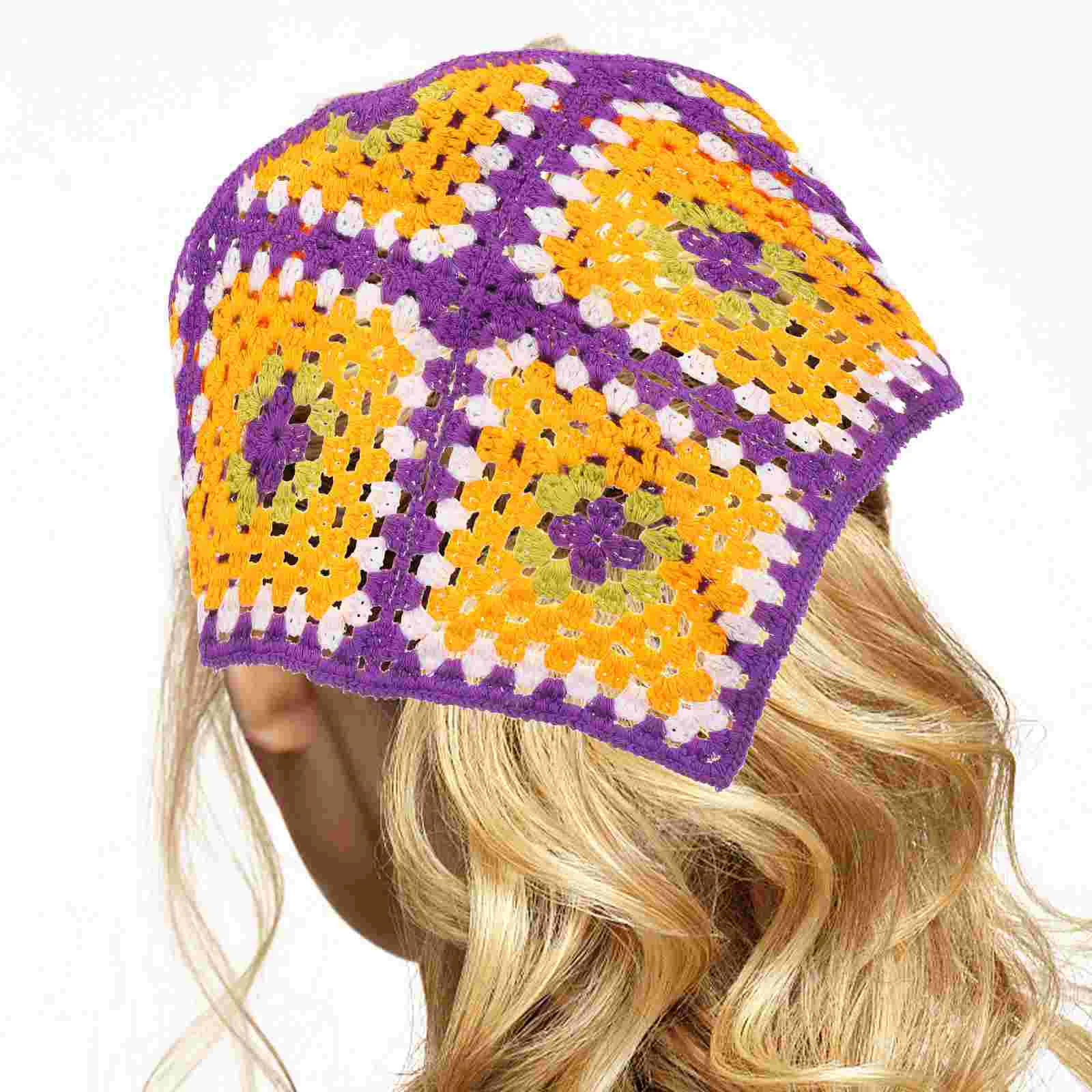 

Head Band Triangular Headband Bandana for Women Crochet Hair Makeup Hairband Headbands Purple Accessories Miss