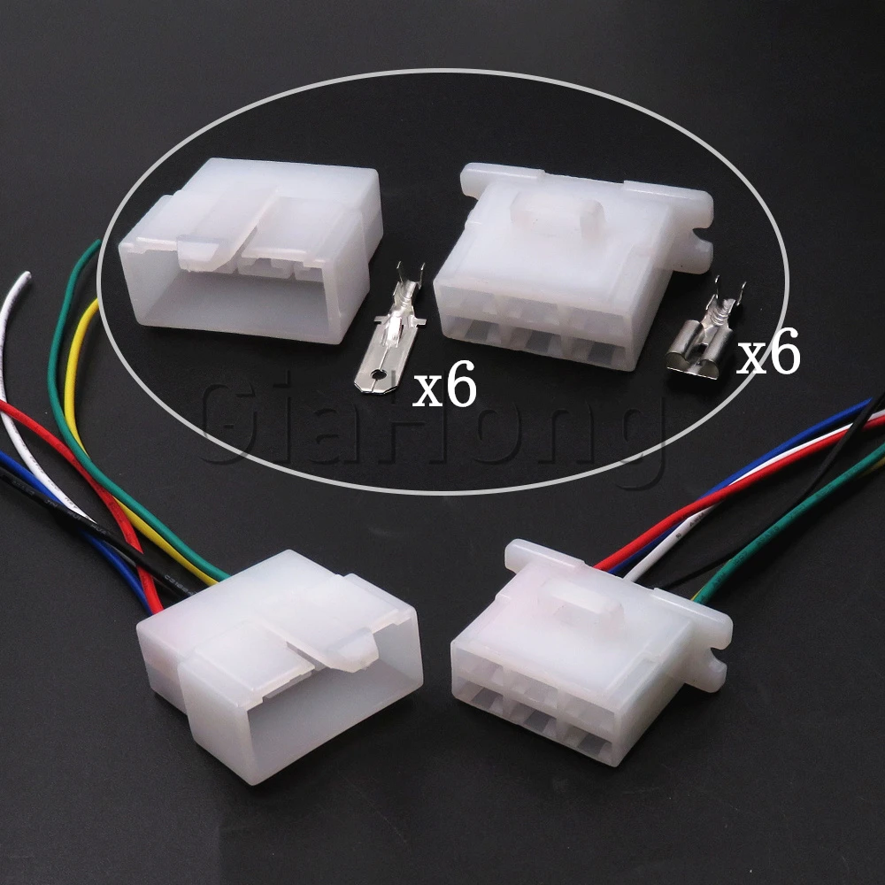 

1 Set 6 Ways 6120-2063 Starter Car High Current Female Unsealed Socket Wire Harness Connector 6110-4563 White Auto Male Plug
