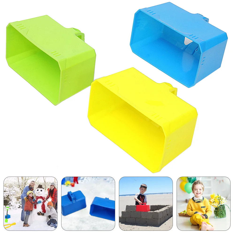 

3 Pcs Brick Model Castle Foundation DIY Mold Sand Snow Block Molds Maker Kids Winter Toy