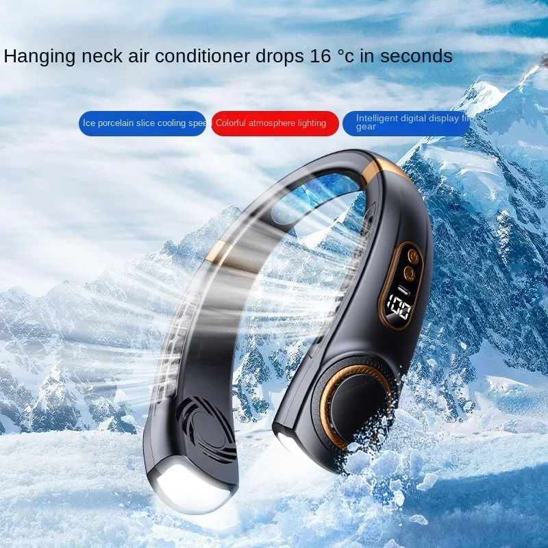 2023 Hanging Neckfan Ice Magnet cooling Portable Neck Fan Type-C Mute Multifunctional Leafless Electric Fan With Light
2023 Hanging Neckfan Ice Magnet cooling Portable Neck Fan Type-C Mute Multifunctional Leafless Electric Fan With Light