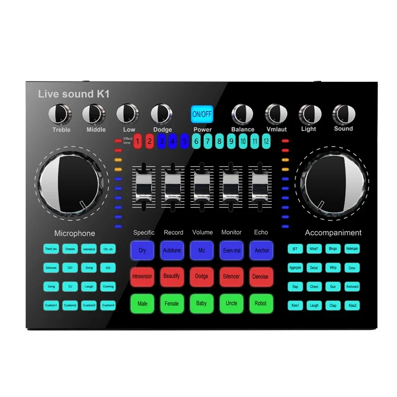 K1 Live Sound Card Portable Internet Celebrity Live Broadcast Special Sound Equipment Universal for Music Recording Karaoke Sing
K1 Live Sound Card Portable Internet Celebrity Live Broadcast Special Sound Equipment Universal for Music Recording Karaoke Sing