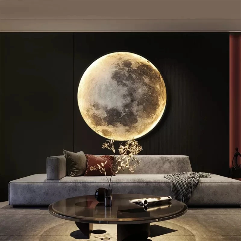 

SGROW Moon Wall Lamp Aisle Corridor Mural Art Sconce Foyer Hallway Gallery Background Decoration Kid Bedroom Bedside LED Celing