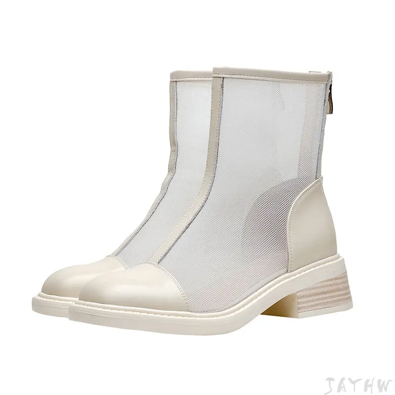 Summer Women's Short Boots New 2023 Round Toe Fashion Mesh Genuine Leather Mid Heels Ladies Ankle Boots Apricot Black
Summer Women's Short Boots New 2023 Round Toe Fashion Mesh Genuine Leather Mid Heels Ladies Ankle Boots Apricot Black
