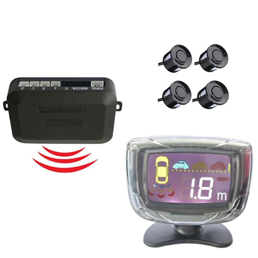 

Car Reverse Backup Parking Sensor Radar System Car Parking Sensors Rear Reversing Audio Buzzer Alarm LED Alert System Kit
